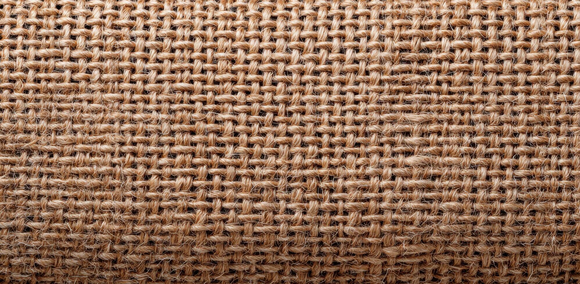 Closeup texture of woven jute sack fabric studio photography natural setting macro view photo