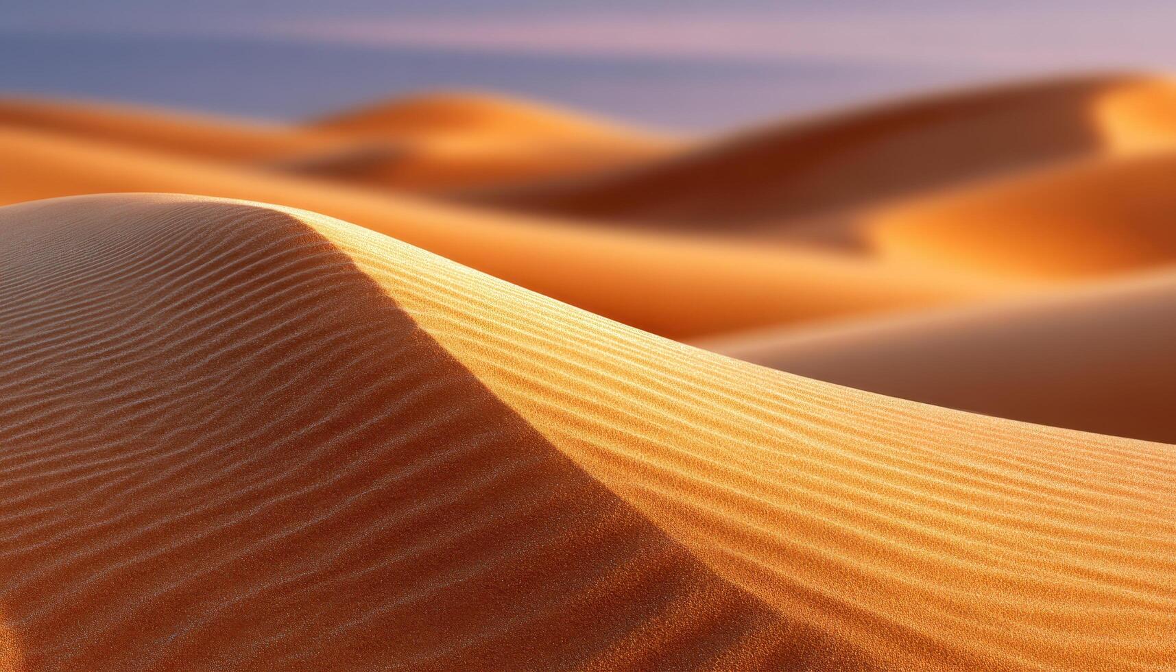 Golden desert dunes with intricate wind patterns nature landscape serene environment photo