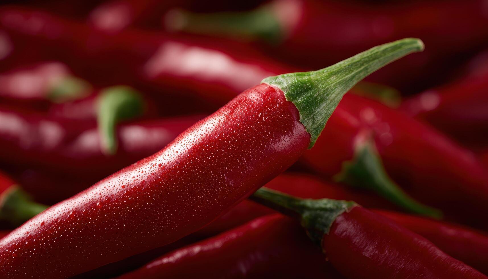 Closeup of red chili peppers market setting food photography organic environment detailed view photo