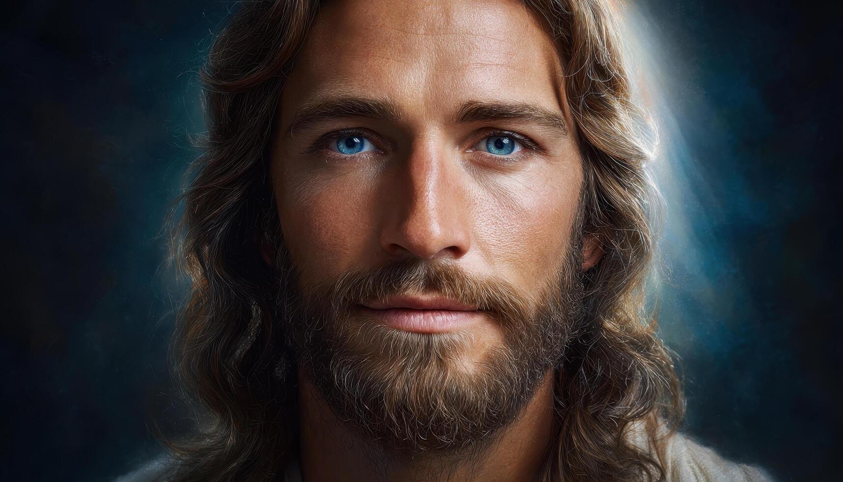 Radiant portrait of jesus christ artistic style spiritual environment close-up view photo