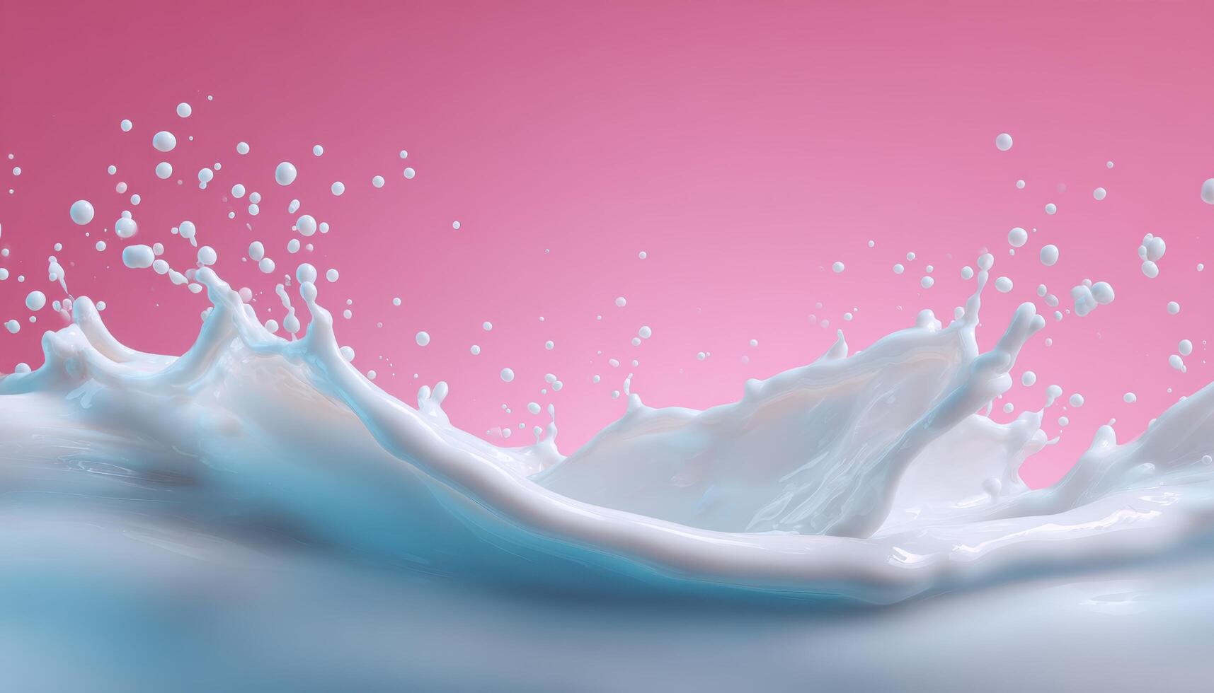 Dynamic splash of white condensed milk against pastel background food photography studio environment photo