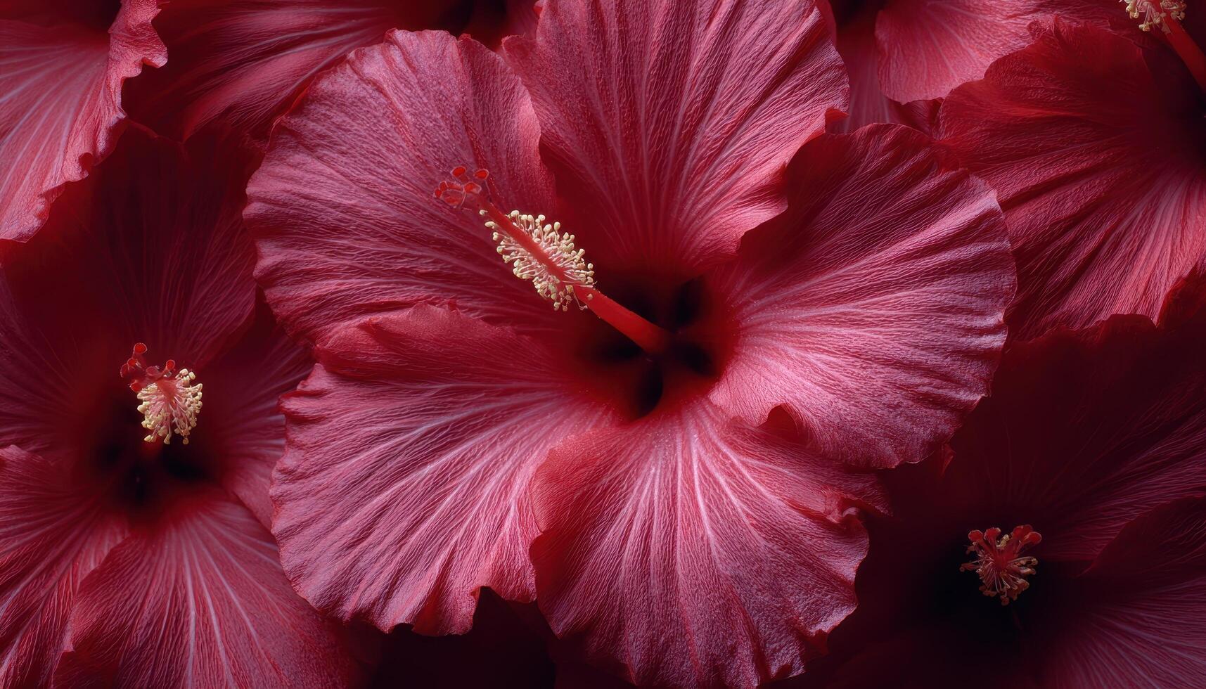 Vibrant hibiscus petals in bold colors nature close-up lush tropical environment photo