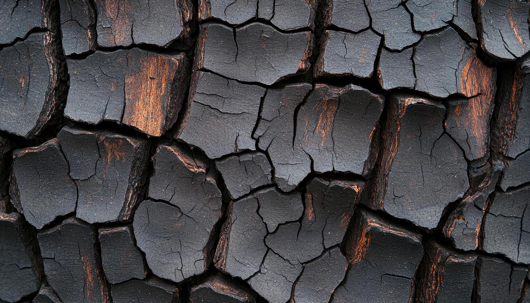 Detailed texture of charred tree bark nature close-up earthy high contrast photo