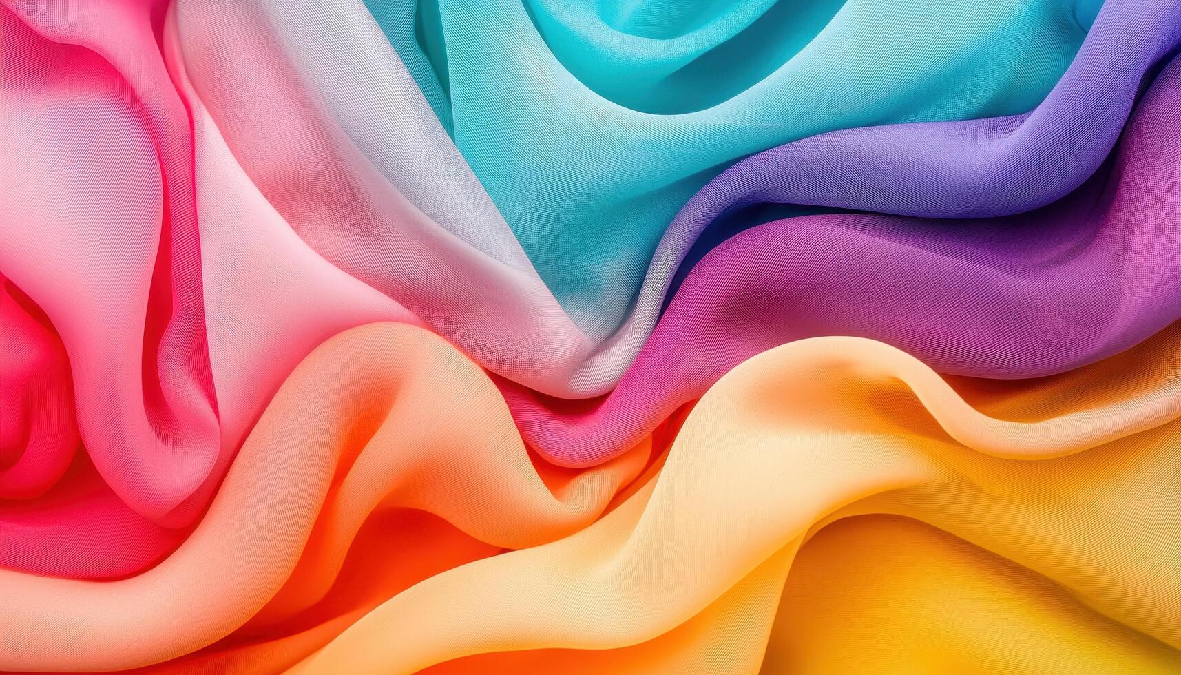 Colorful fabric folds creating natural wave shapes indoor textile photography abstract design photo