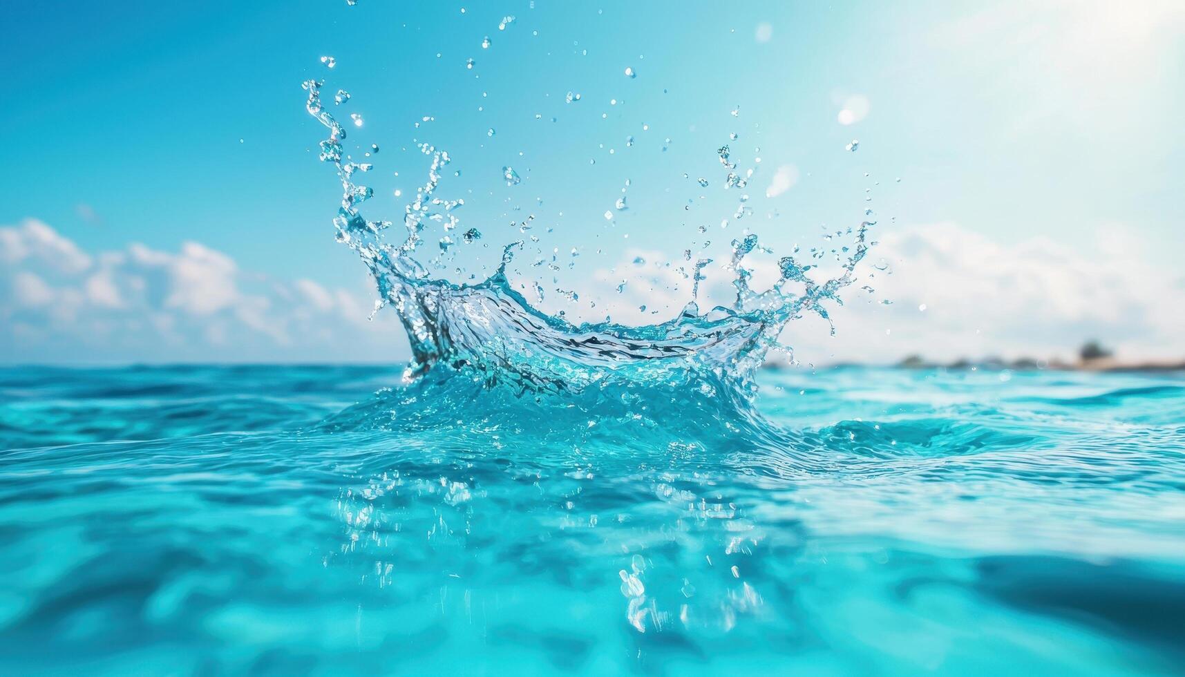 Diving splash in crystal clear swimming pool at midday vibrant water action scene photo