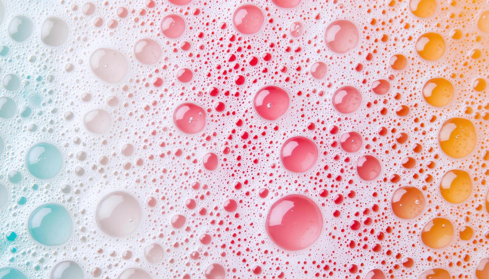Abstract texture of soap bubbles forming colorful patterns close-up studio environment photo