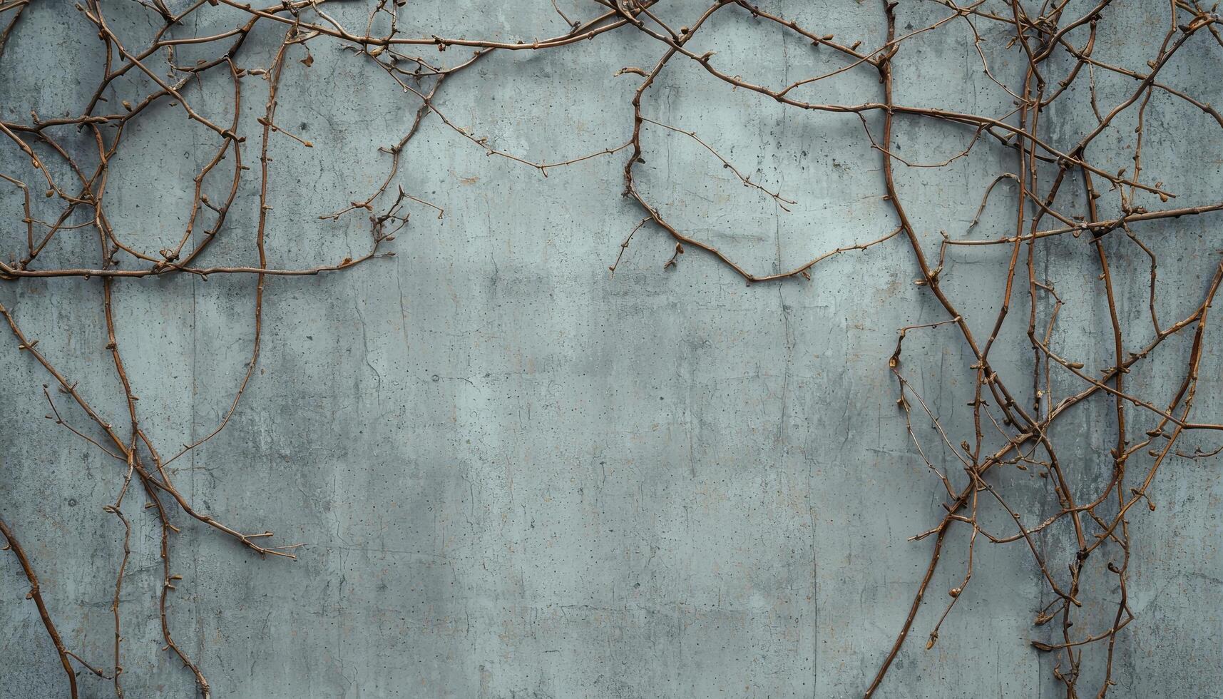 Weathered concrete wall with climbing vines urban setting nature photography close-up view photo