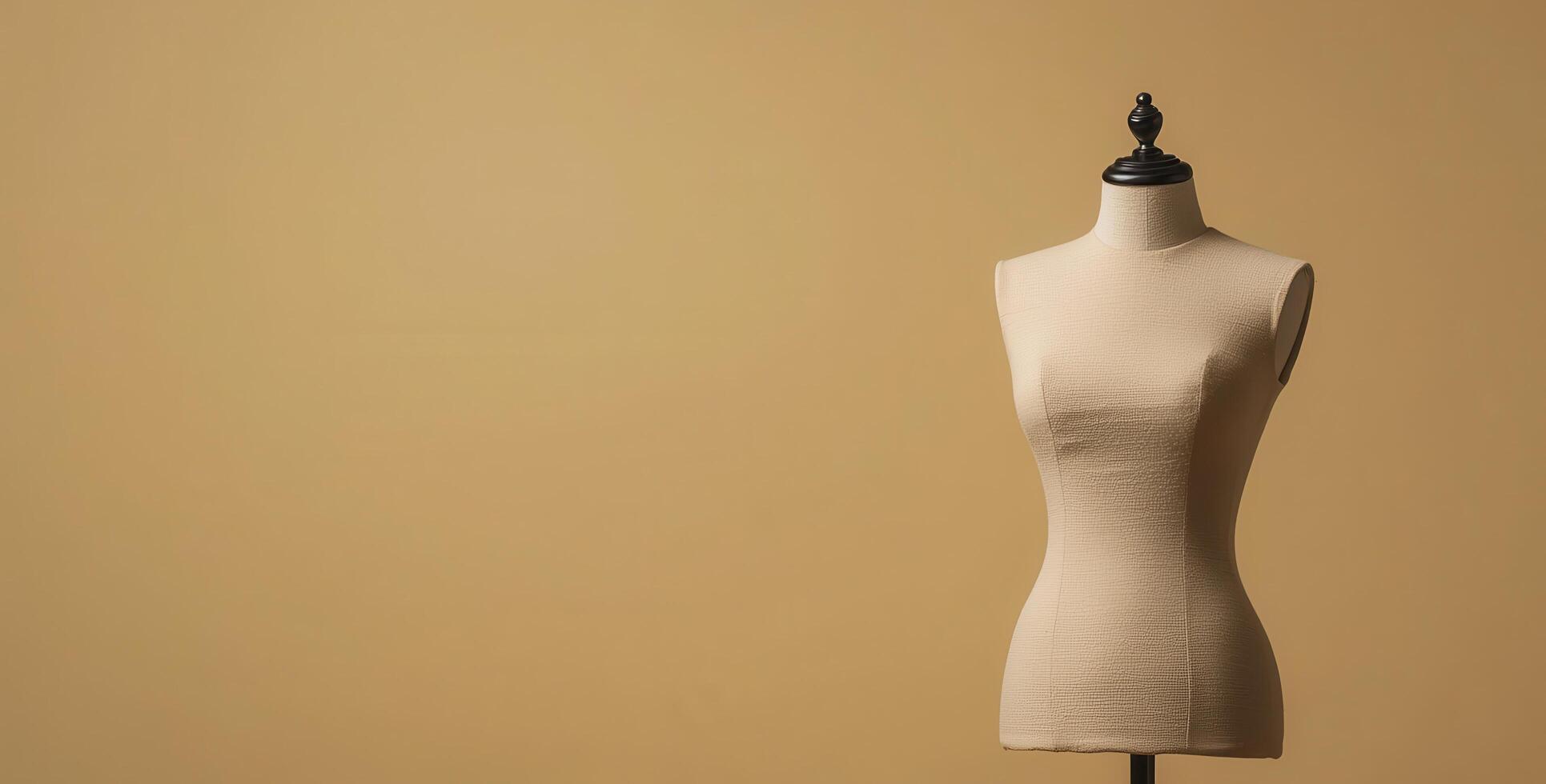 Stylish blank dress form in warm tones isolated background soft shadows low resolution photo