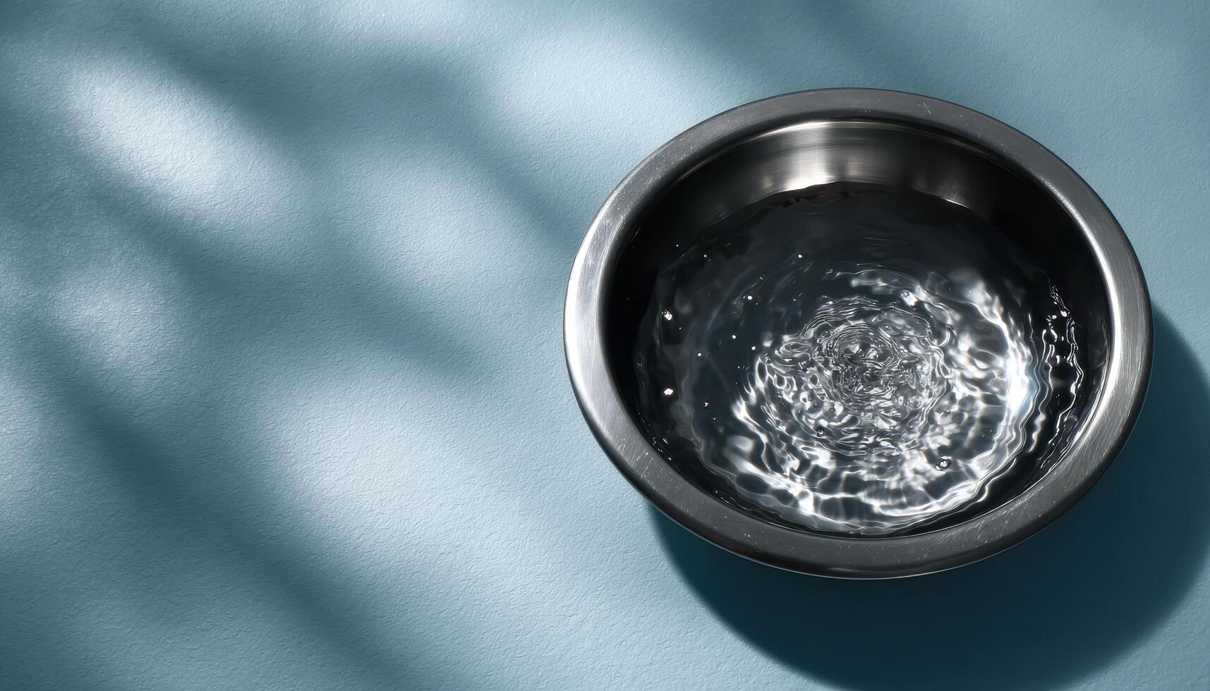 Soft ripples in a bowl of water minimalistic setting top view tranquil environment photo