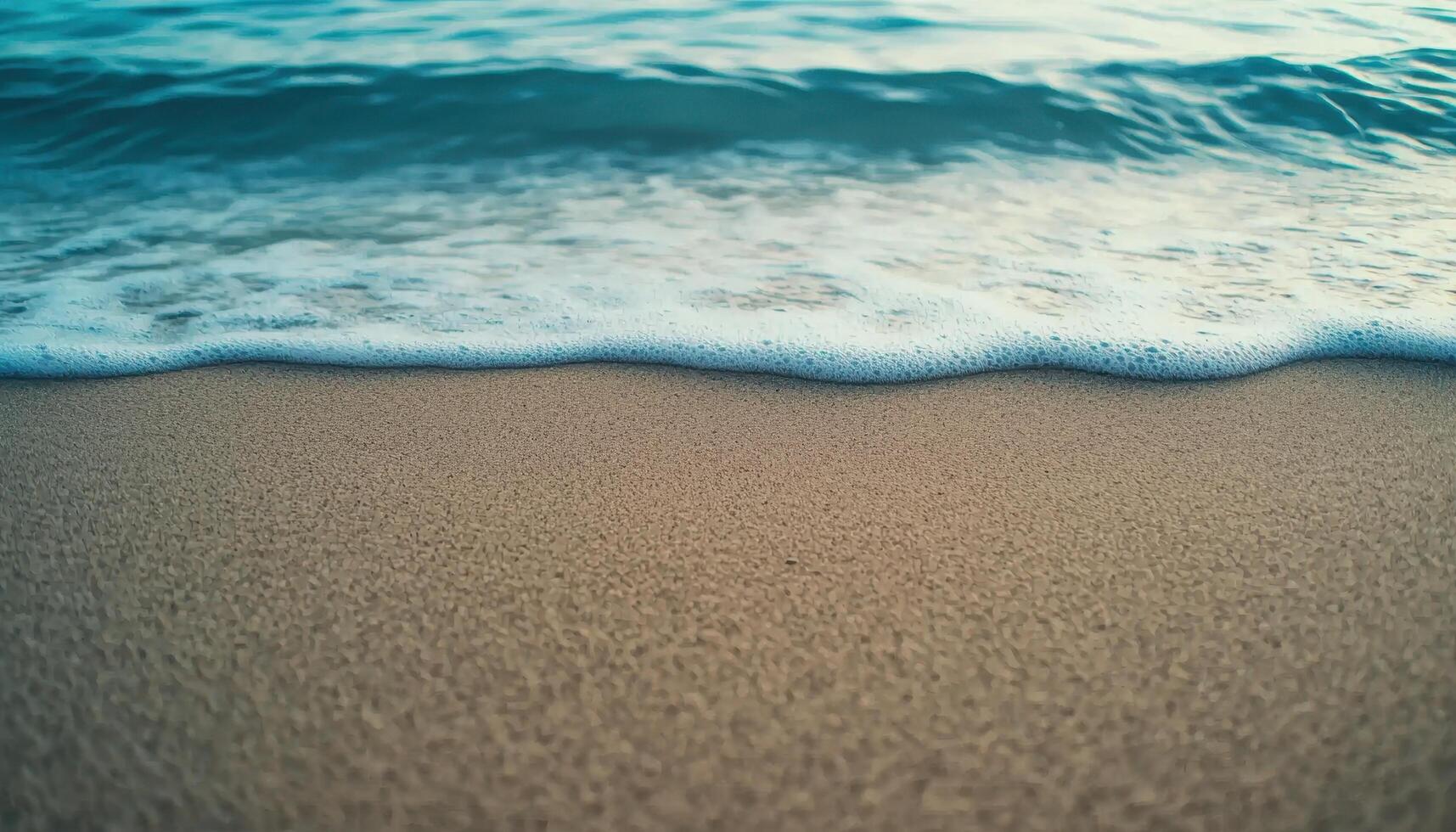 Gentle waves lapping on smooth sand morning light beach scene calm serenity viewpoint photo