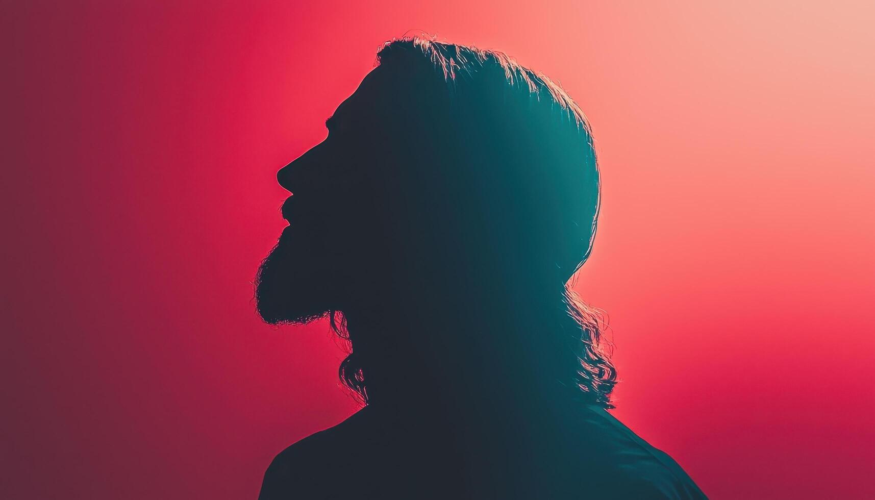 Ethereal silhouette of jesus illuminated by radiant sunlight spiritual setting artistic view photo