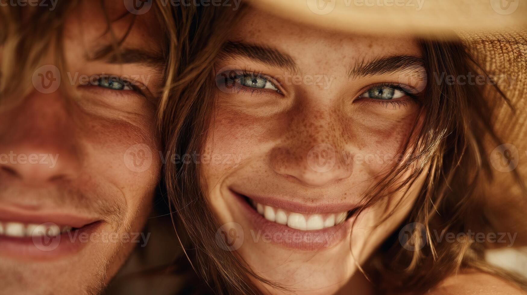 Close-Up Portrait of a Smiling Couple photo