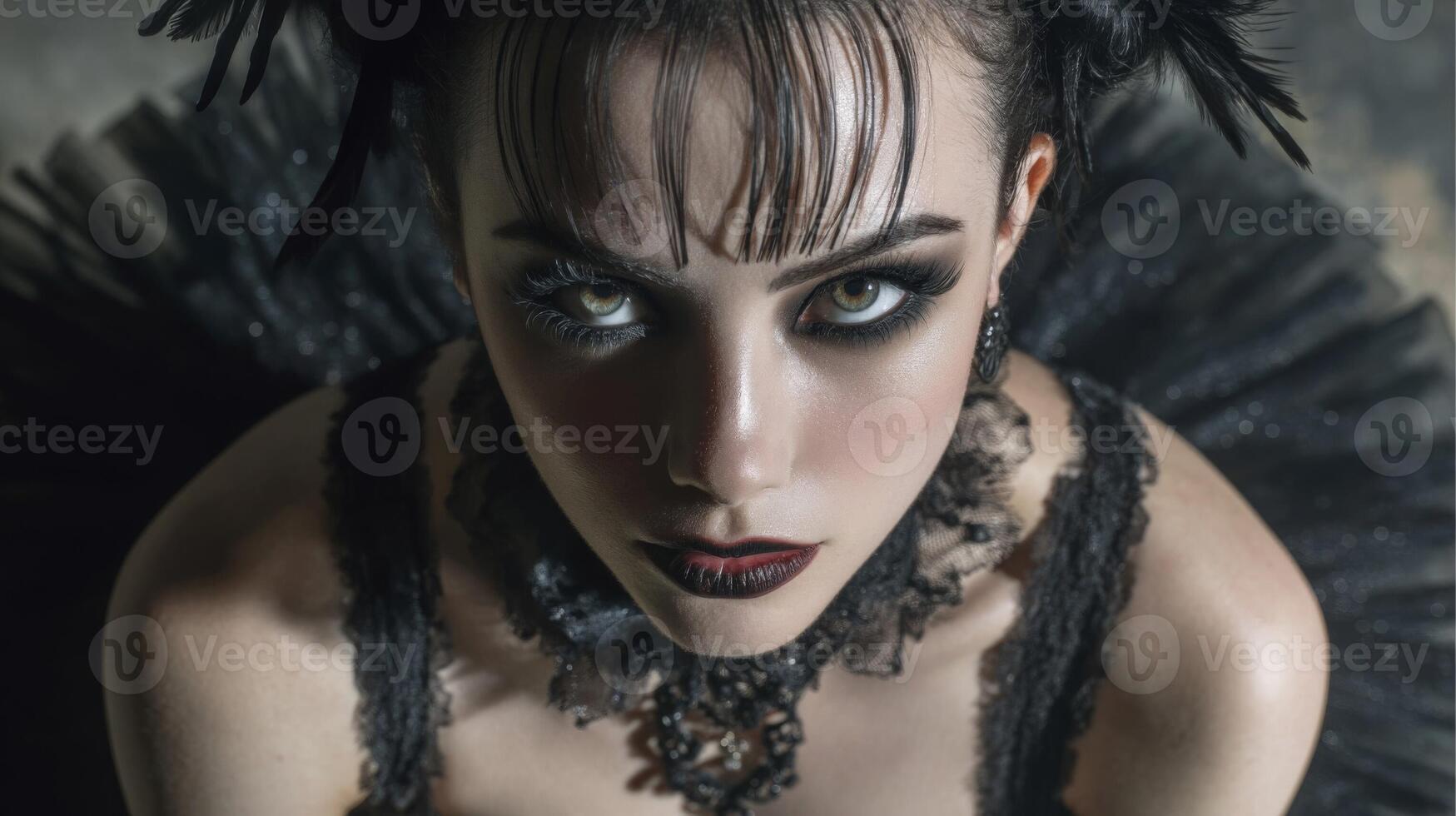 Dramatic Portrait of a Woman in Black photo