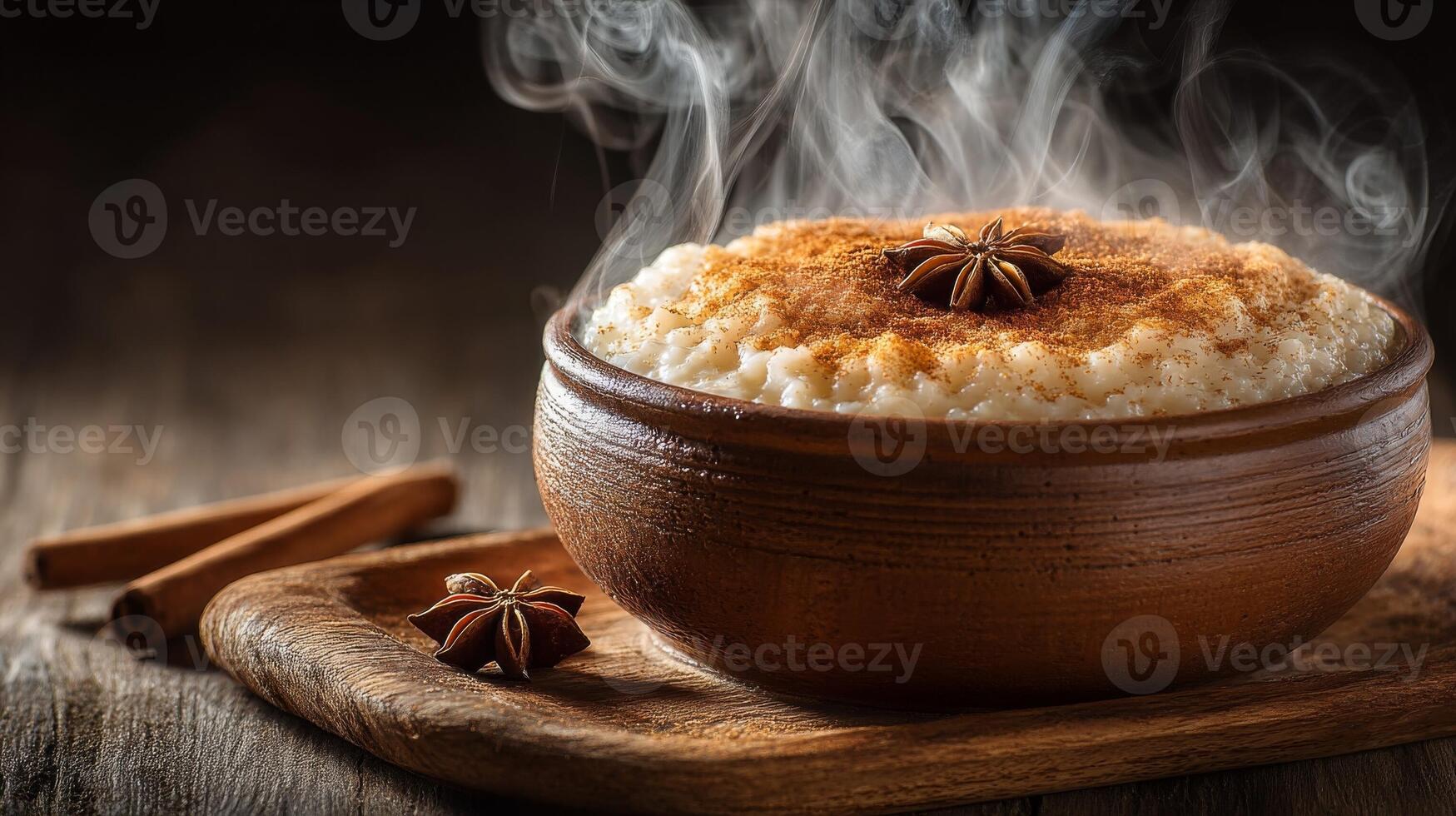 Warm Rice Pudding with Cinnamon and Star Anise photo