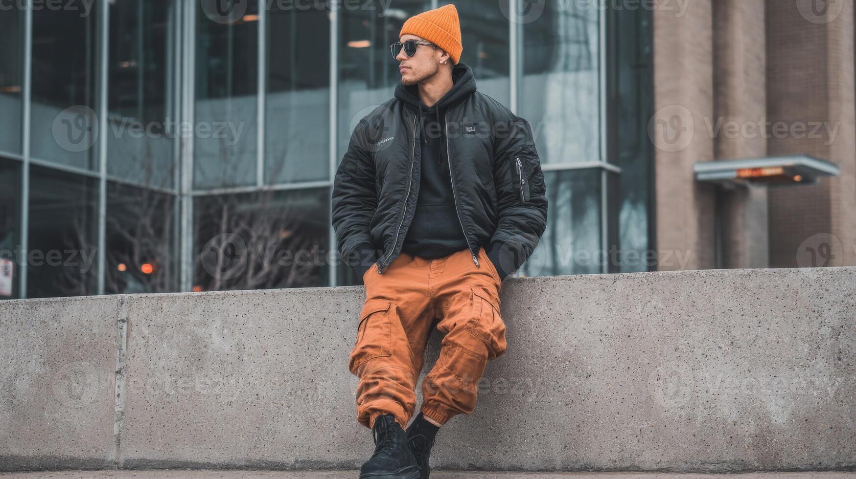Stylish Young Man in Urban Setting photo
