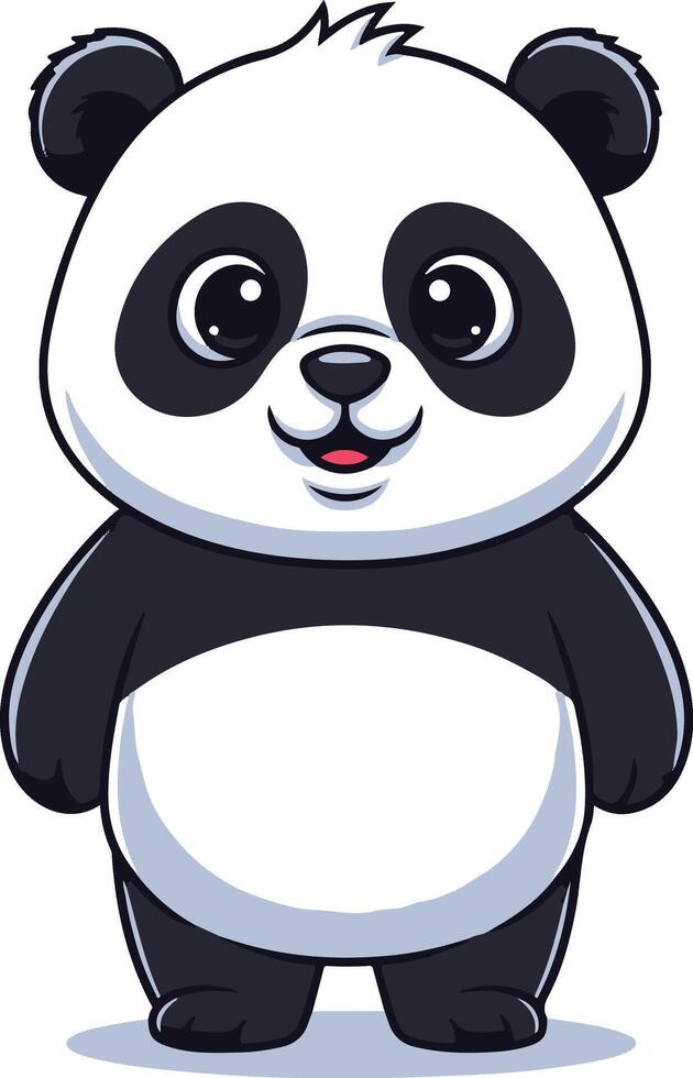 A cartoon panda bear standing with his arms crossed vector
