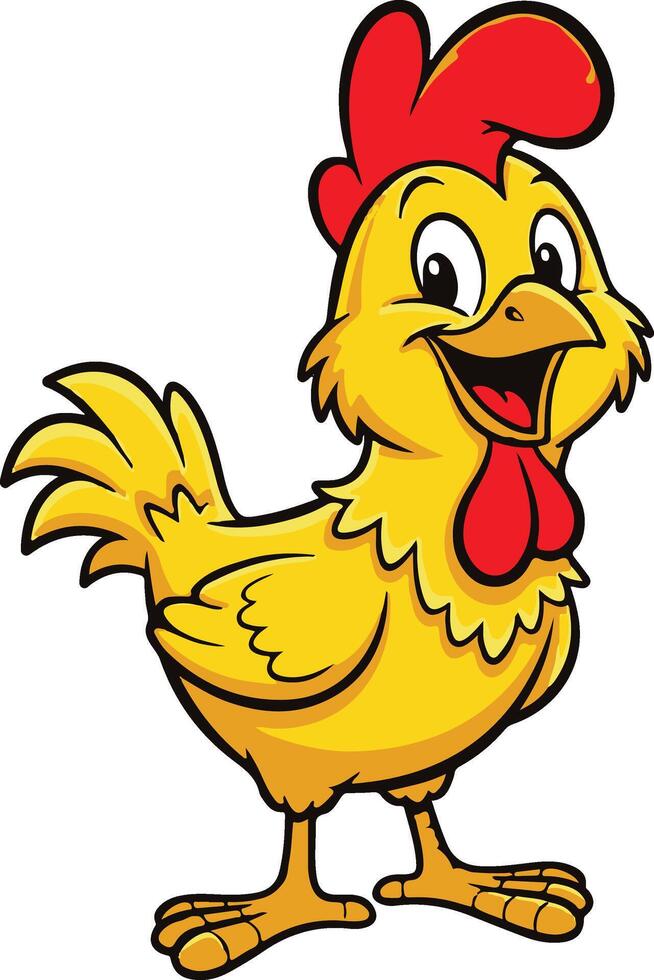 Cartoon chicken illustration vector