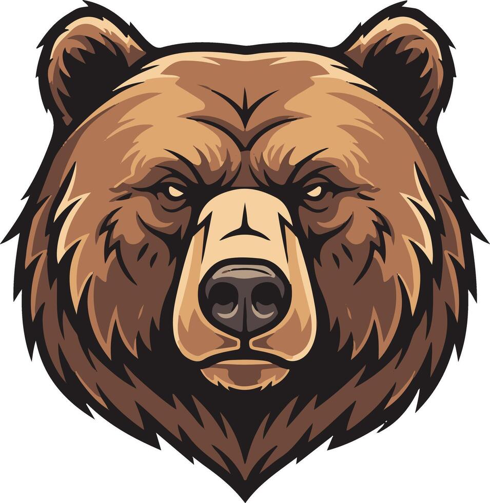 A bear head with a big nose and big eyes vector