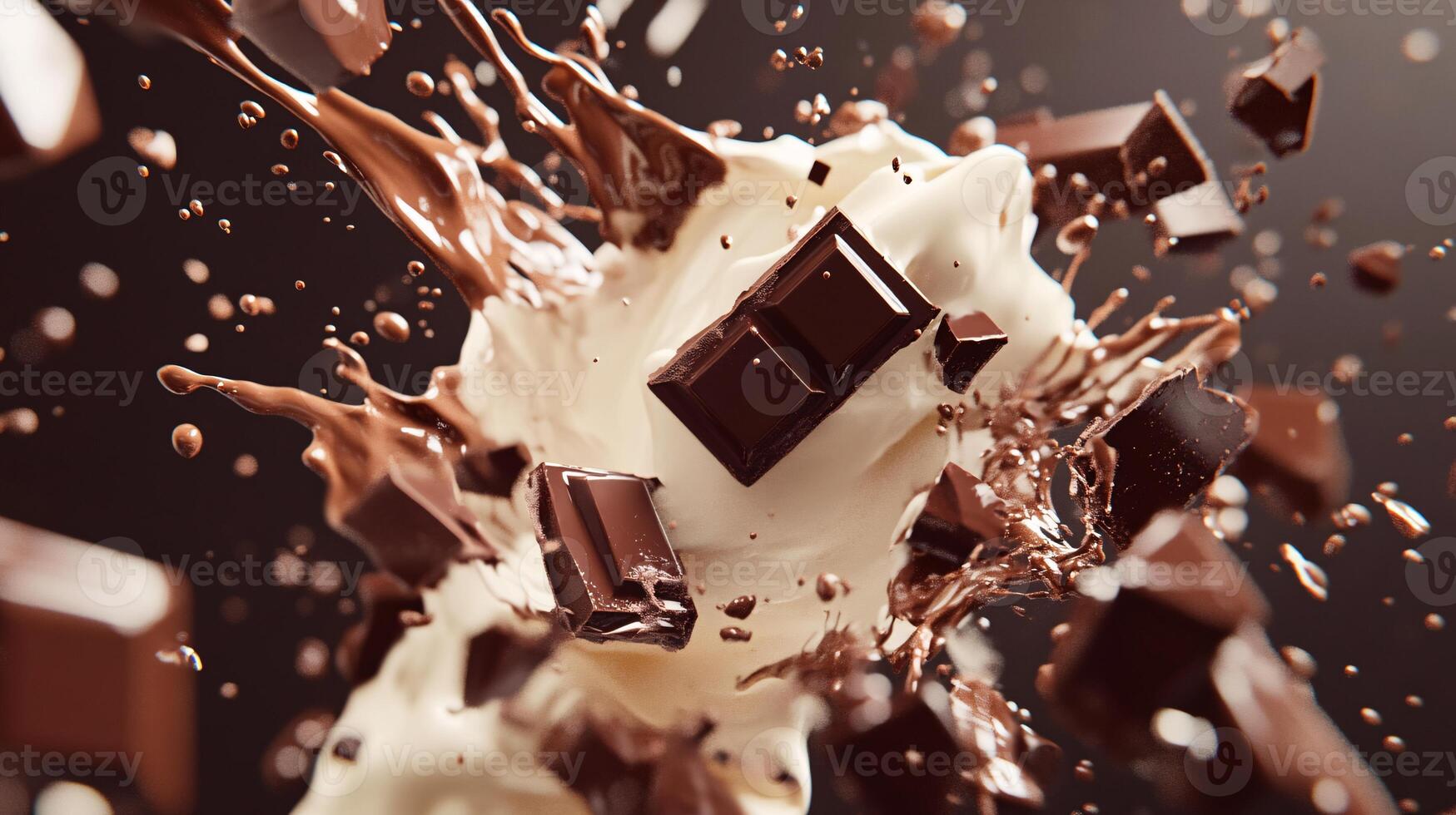 Rich chocolate textures blending in a creamy, indulgent display photo