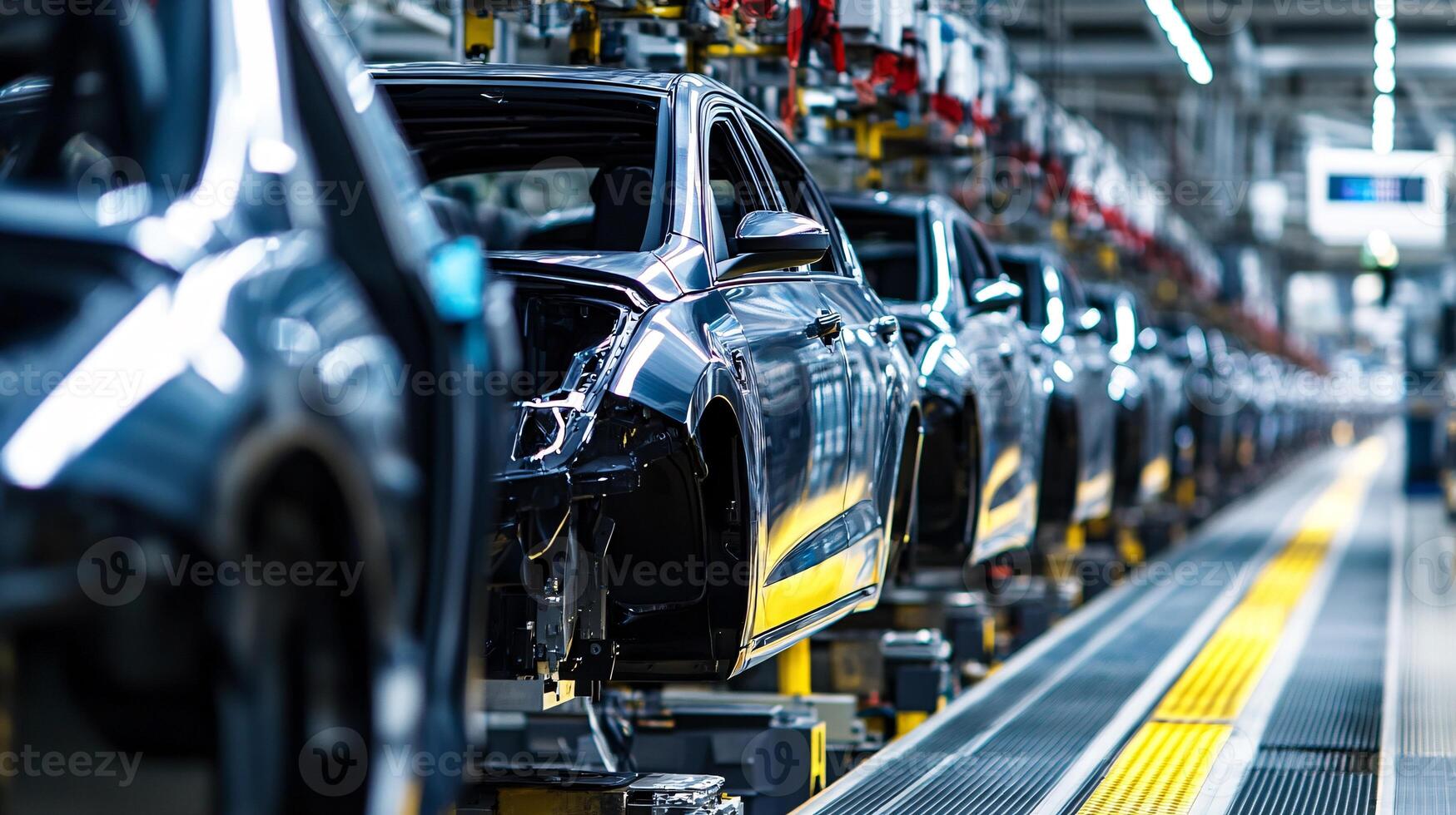High-Detail Close-Up of Lithium-Ion Battery Production for Electric Cars photo