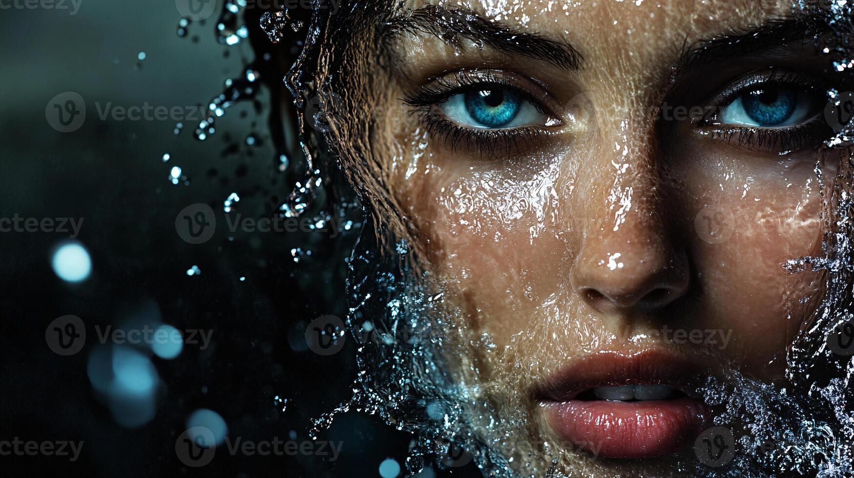 Enigmatic Beauty Rising from Dark Waters in Stunning Imagery photo