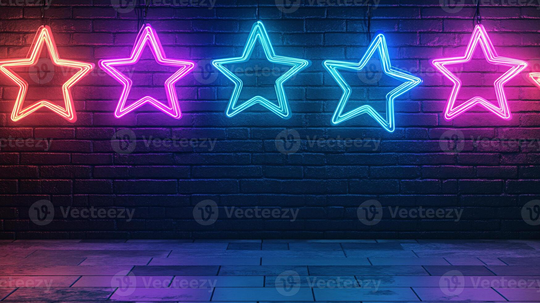 Neon Stars Framing a Vibrant Teenage Birthday Invitation Design photo
