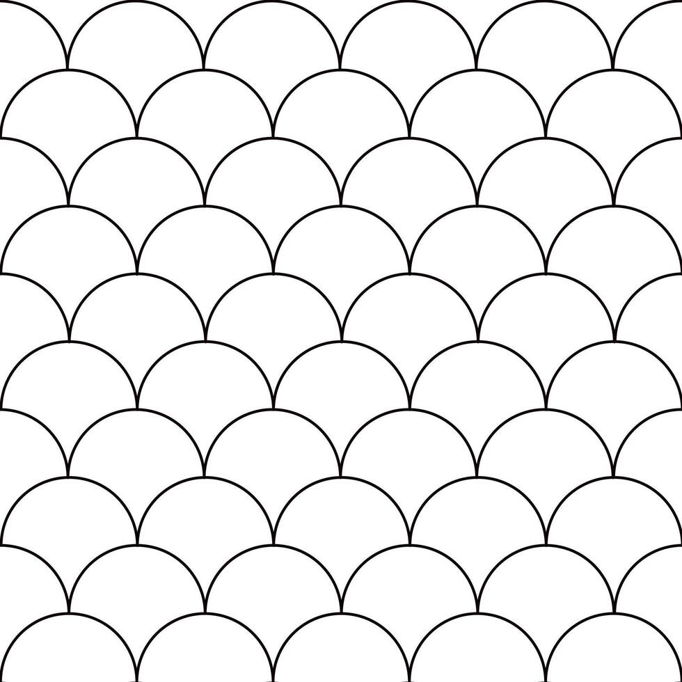 Semi-circle abstract seamless pattern, minimalist simple hand drawn illustration, patchwork design of overlapping elements decorative monochrome texture, repeat ornament for textile, gift paper vector