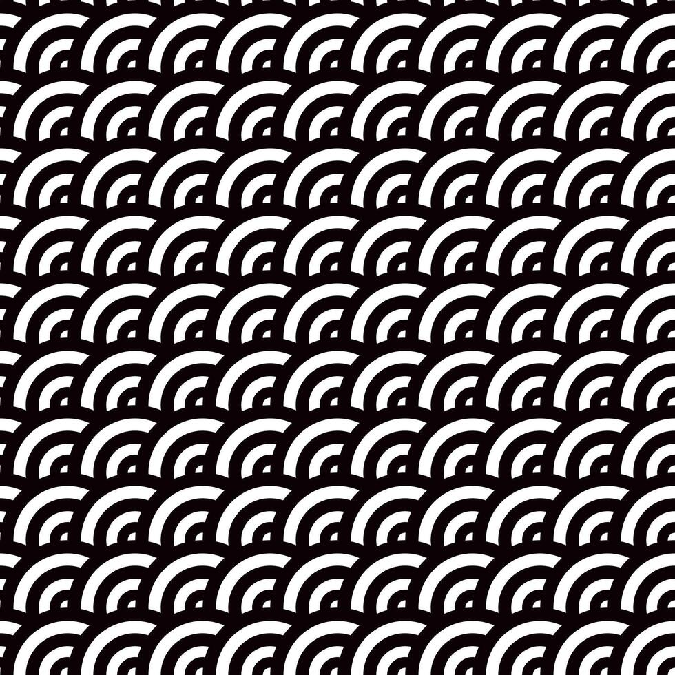 Abstract multiple overlap circles lined horizontally seamless pattern, minimalist simple hand drawn illustration, decorative monochrome texture, repeat fish scale ornament for textile, gift paper vector