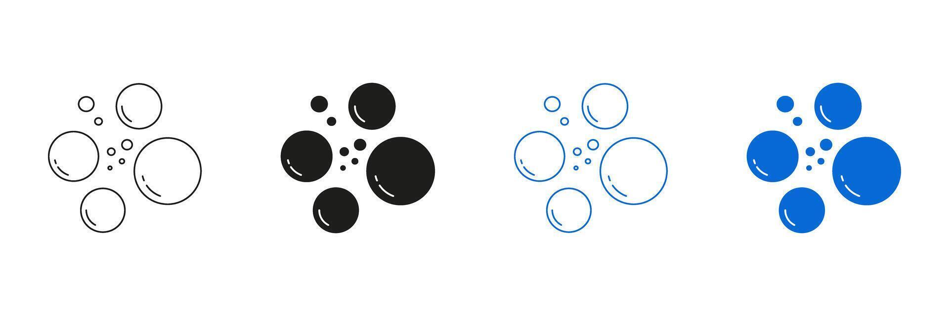 Bubble Line And Solid Icon Set. Bubbles In Various Styles Symbol Collection. Isolated Illustration vector