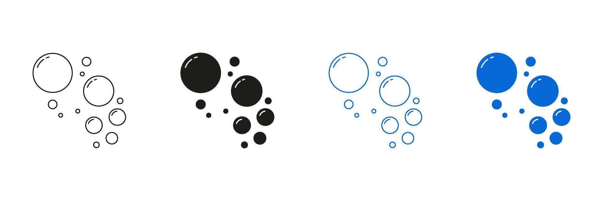 Bubble Circle Line And Solid Icon Set. Air And Water Bubble Symbol Collections. Isolated Illustration vector