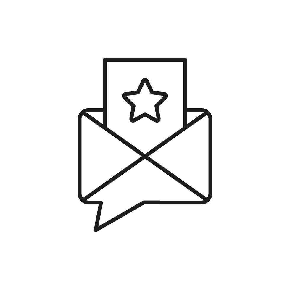 Envelope With Star Icon. Special Announcement, Vip Invitation, And Exclusive Offer Outline Symbol. Communication And Marketing Concept. Editable Stroke. Isolated Illustration vector