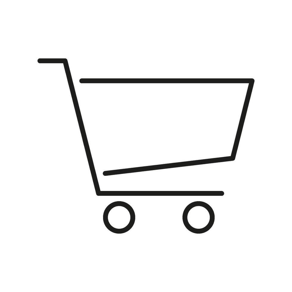 Shopping Cart Line Icon. E Commerce, Online Shopping, And Retail Marketplace Outline Symbol. Consumer Purchase And Digital Commerce. Editable Stroke. Isolated Illustration vector