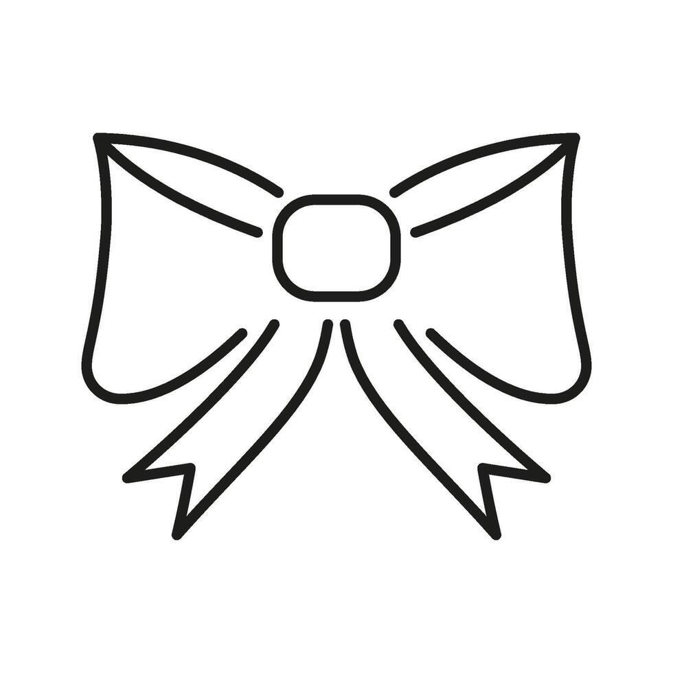 Bow Tie Line Icon. Fashion Accessory, Decoration, And Gift Wrapping Outline Symbol. Elegant And Stylish Design Element. Editable Stroke. Isolated Illustration vector