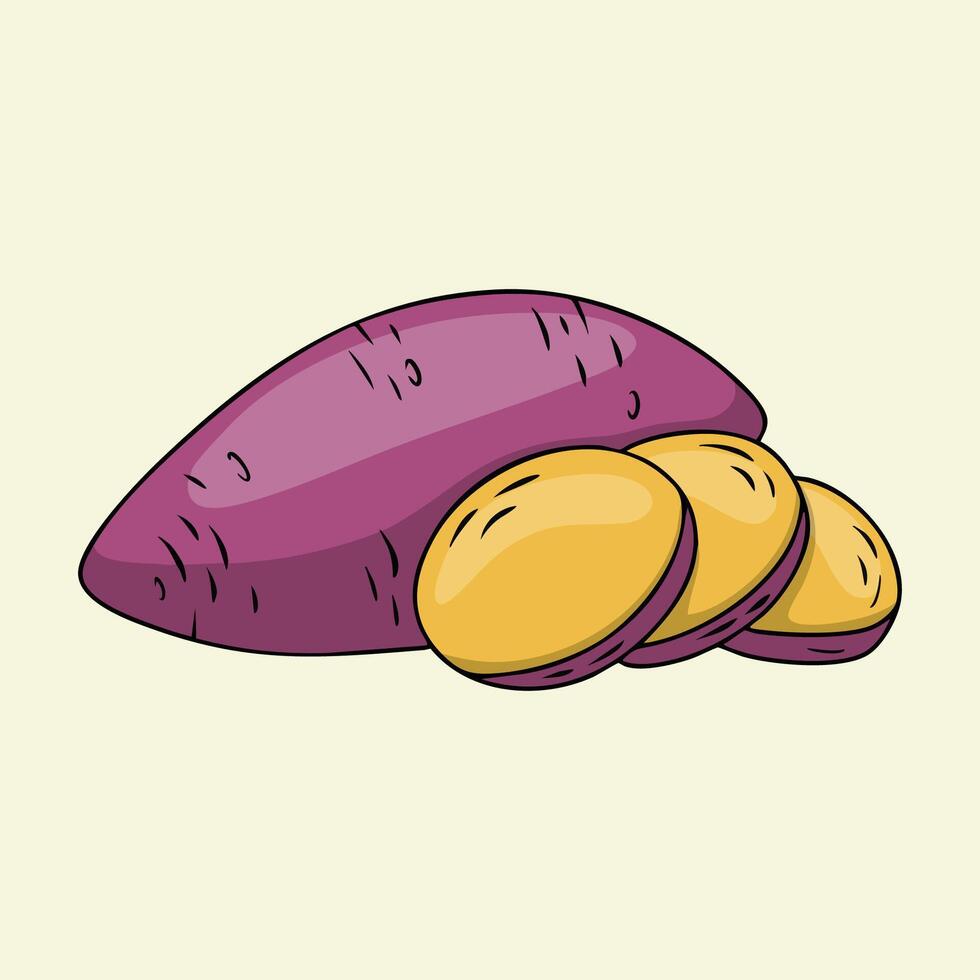 Sweet Potato Sliced Root Vegetable Illustration vector