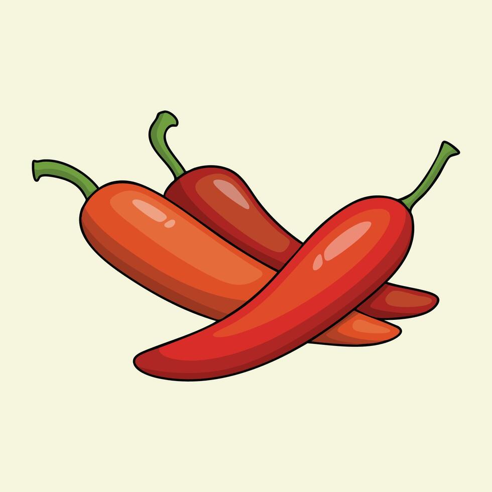 Chili Peppers Illustration for Culinary and Food-Related Designs vector