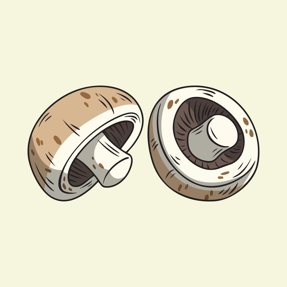 Illustration of a Whole Portobello Mushroom vector