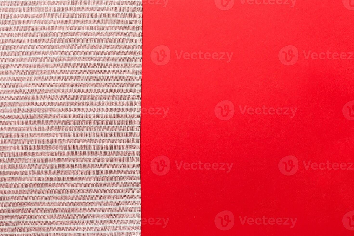 top view red empty kitchen napkin isolated on table background. photo