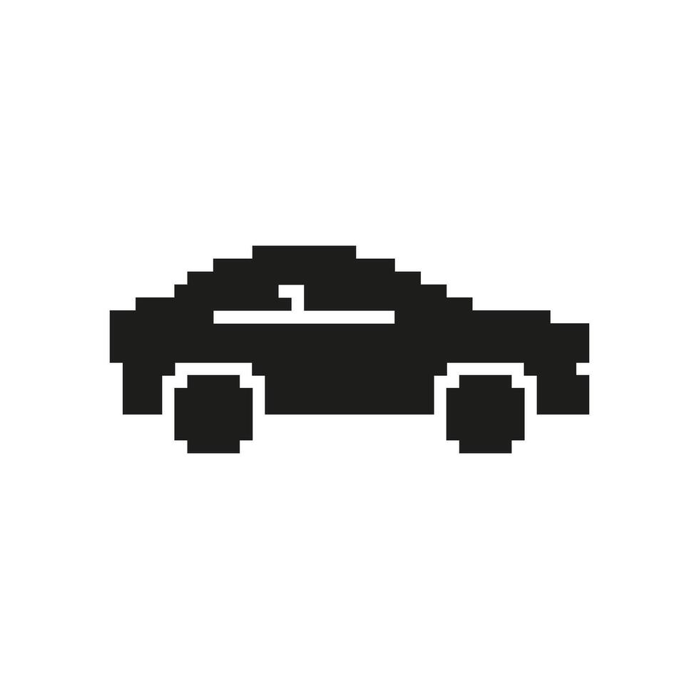 Pixel Art Car Icon. Retro Vehicle Design And Transportation Symbol. Nostalgic Gaming Style. Isolated Illustration vector