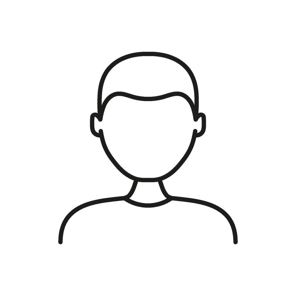 User Profile Avatar Line Icon. Generic User Representation Outline Symbol. Personal Identification, Account, And Profile Placeholder. Editable Stroke. Isolated Illustration vector