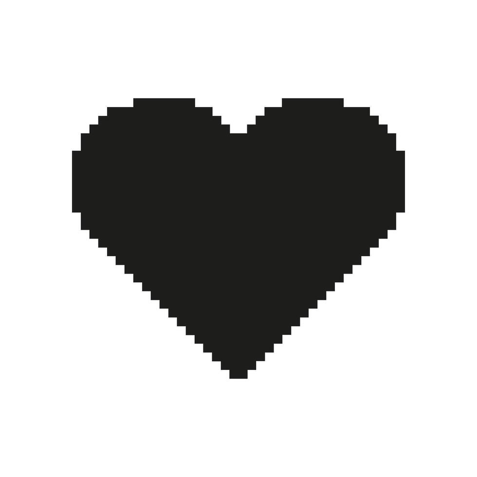 Pixelated Heart Icon. Love, Affection, And Emotional Connection Symbol. Retro Gaming Style. Isolated Illustration vector
