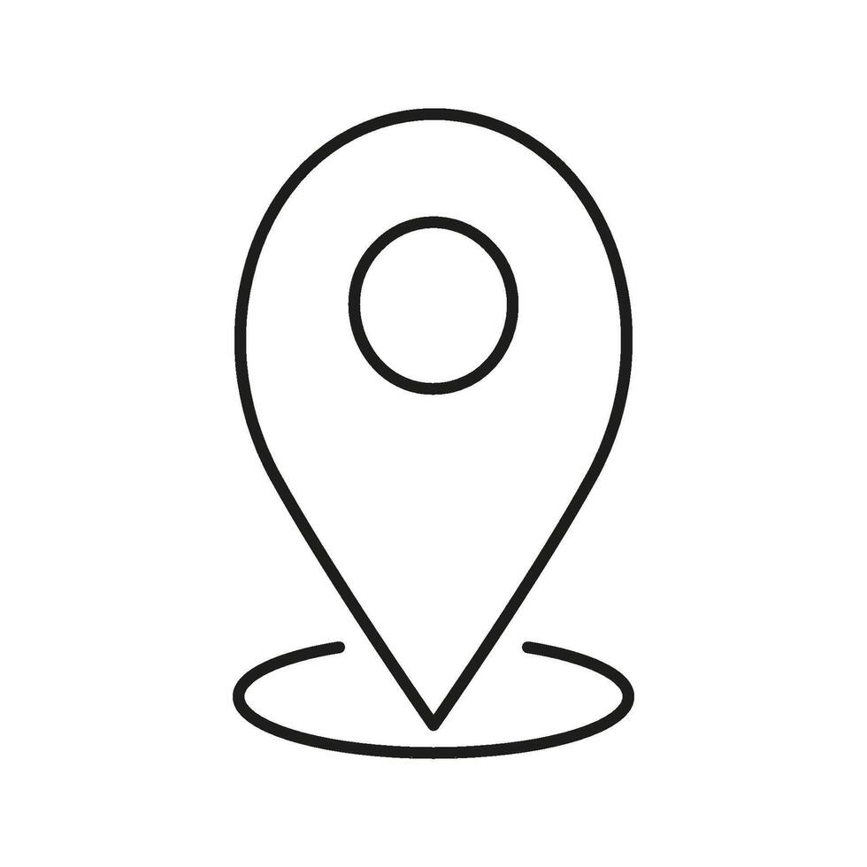 Map Location Pin Line Icon. Geolocation, Navigation, And Gps Tracking Outline Symbol. Travel And Directional Guidance. Editable Stroke. Isolated Illustration vector