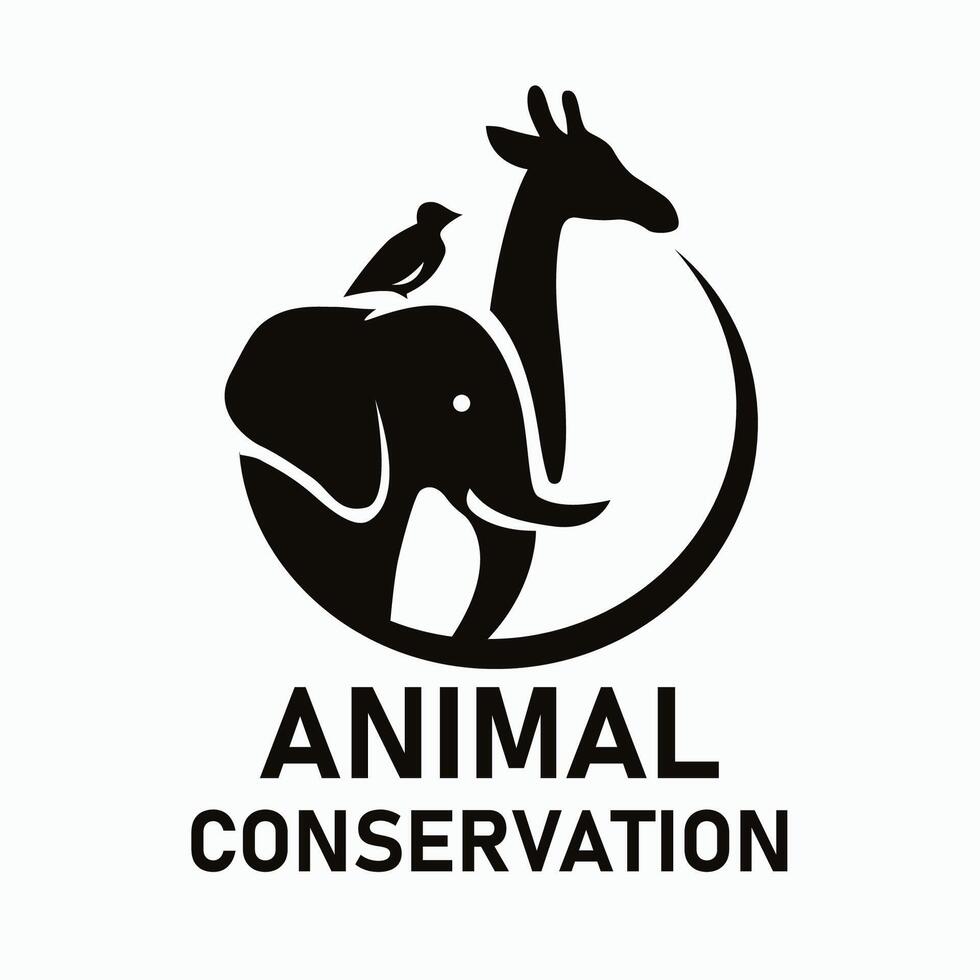Animal conservation logo template design vector