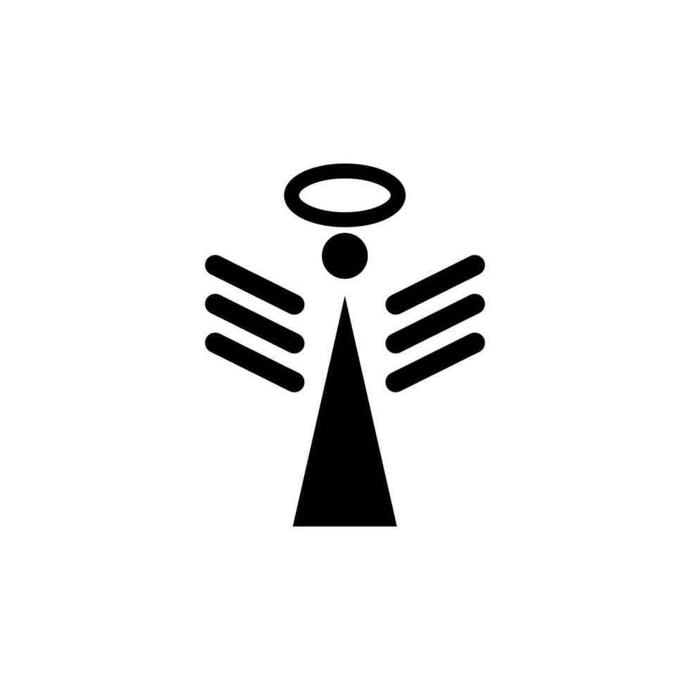 Symbol of an angel with a halo and wings representing protection and guidance in a minimalist design vector