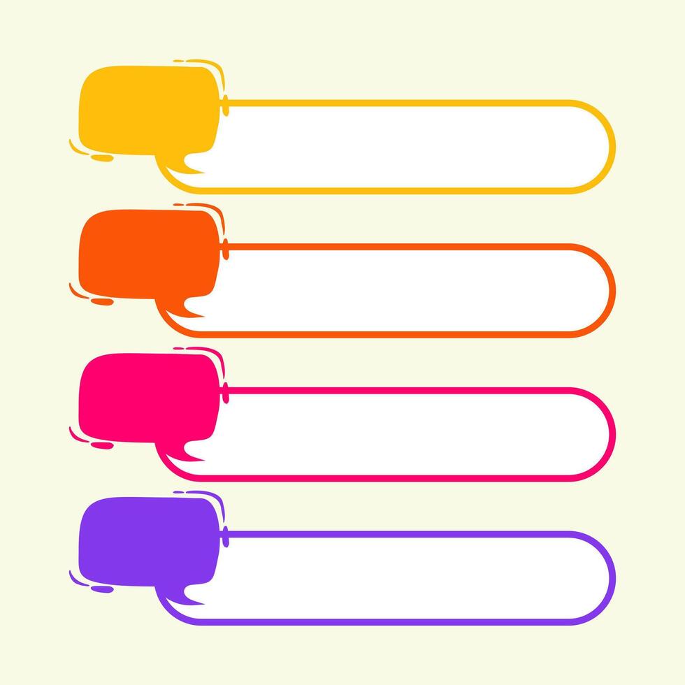 Vibrant Gradient Speech Bubble List Infographic vector