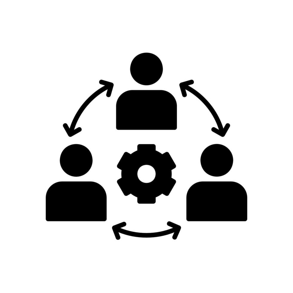 Team collaboration icon working in one management vector