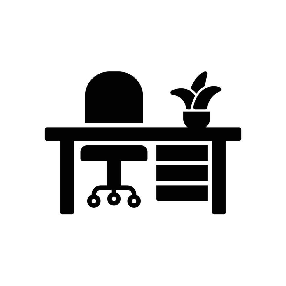 Work desk icon with chair vector