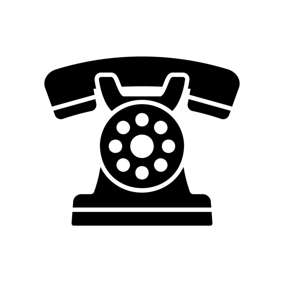 Vintage telephone icon for communication tool or business call vector