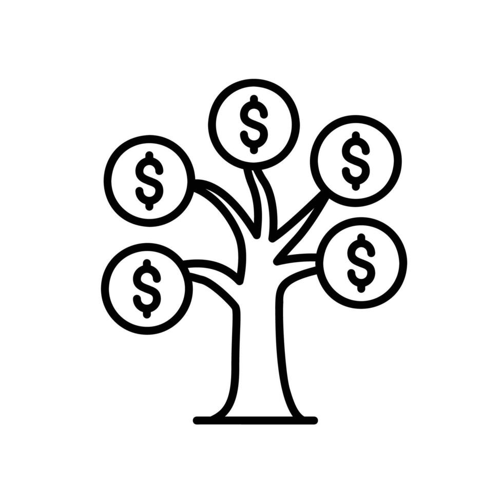 Money tree icon to symbolize business vector