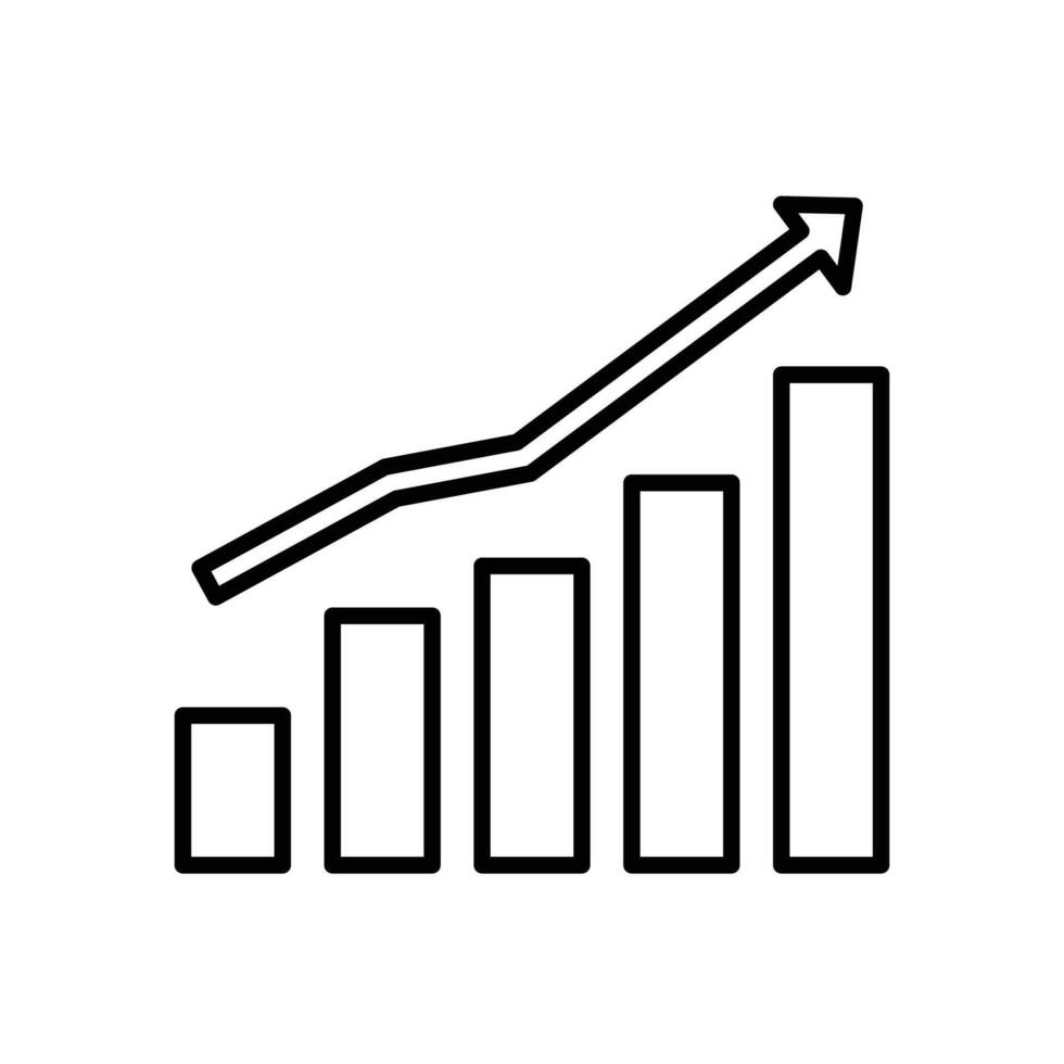 Bar chart growth icon to show business profits vector