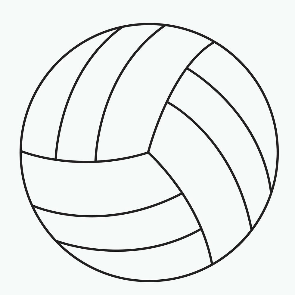 Clean outline of a volleyball ball with simple curved lines and minimal design perfect for icons or infographics. vector